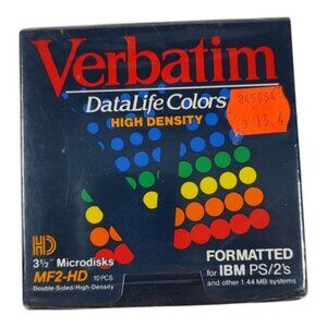 Verbatim DataLife Colors Double Sided High Density HD 3.5" MicroDisks 10pc Box